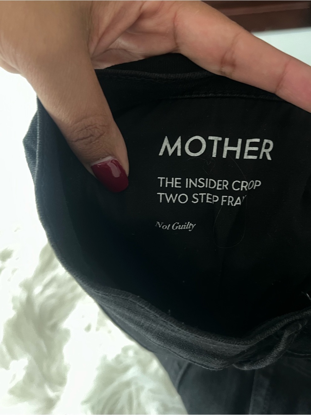 Mother Jeans The Insider Crop Two Step Fray Not Guilty (Black) | Women's Size 29 - Picture 4 of 9